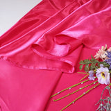 Round Heavy Duty Satin Tablecloth 132" Fuchsia