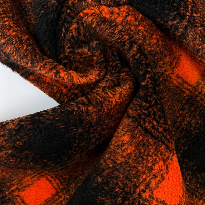 Faux Fur Orange-Black Laminated