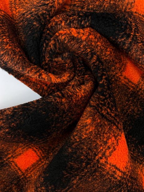 Faux Fur Orange-Black Laminated