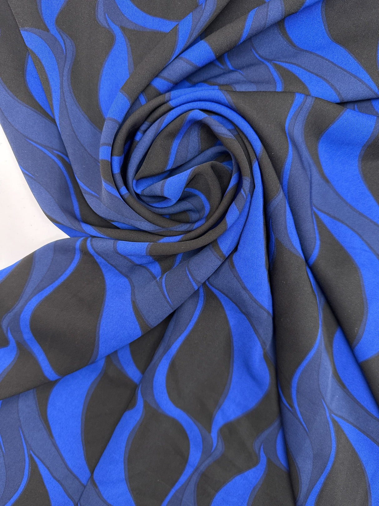Polyester Twill Printed Blue Black