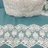 Corded Floral Lace Trim Ivory 6 Inch