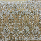 Beaded Embroidered Lace Mesh Fabric