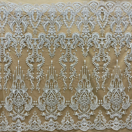 Beaded Embroidered Lace Mesh Fabric