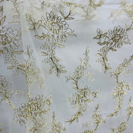 Embroidered Mesh Corded Bridal Lace