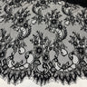3 Yards Chantilly Embroidered Lace Fabric with Eyelash Scallop