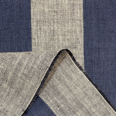 Pure Linen Yarn-Dyed Stripe Indigo