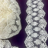 Corded Floral Lace Trim Ivory 6 Inch