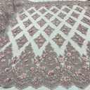 Beaded 3D Floral Lace Mesh