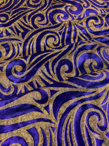 Foil Flame Spandex Fabric - Holographic Flame Print, 58" Width (1 Yard)