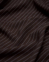 Chocolate Brown Pinstripe Linen Blend