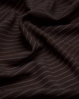 Chocolate Brown Pinstripe Linen Blend