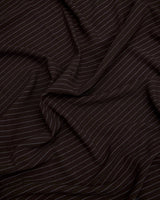 Chocolate Brown Pinstripe Linen Blend