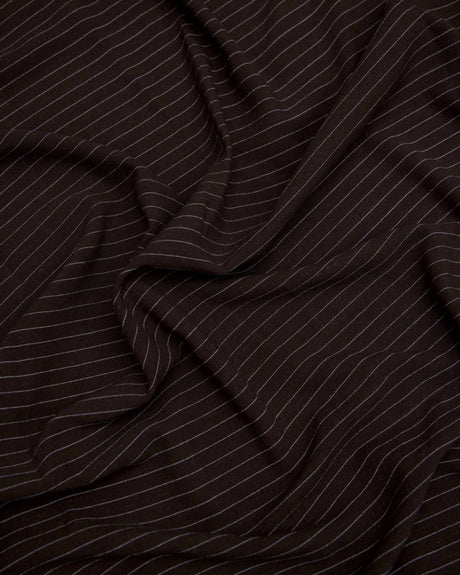 Chocolate Brown Pinstripe Linen Blend