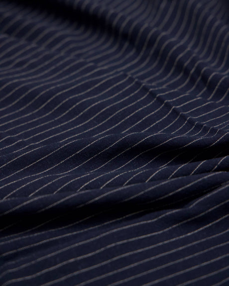 Pinstripe Linen Blend Navy