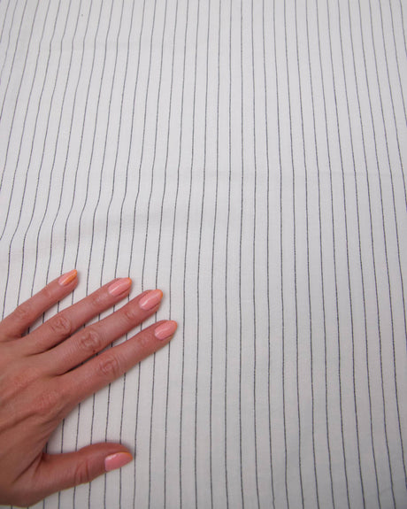 Pinstripe Linen Blend White