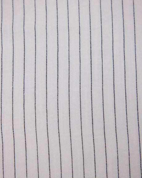 Pinstripe Linen Blend White