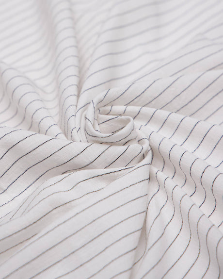 Pinstripe Linen Blend White