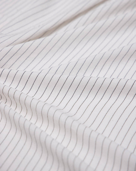 Pinstripe Linen Blend White