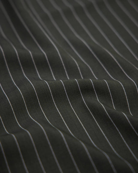 Tailored Pin Stripe Suiting Army Green