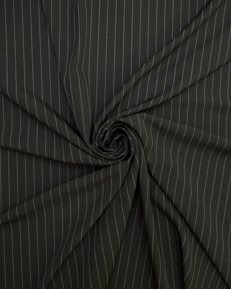 Tailored Pin Stripe Suiting Army Green