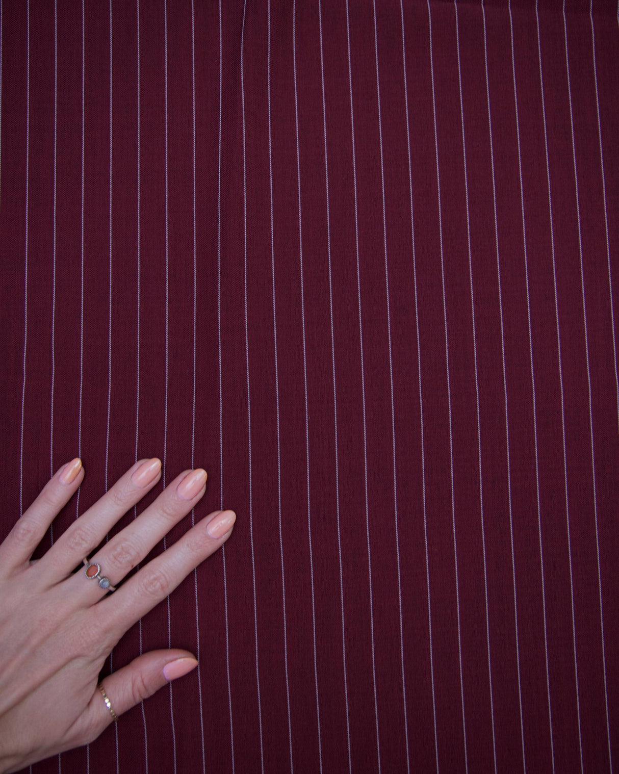 Pin Stripe Suiting Burgundy