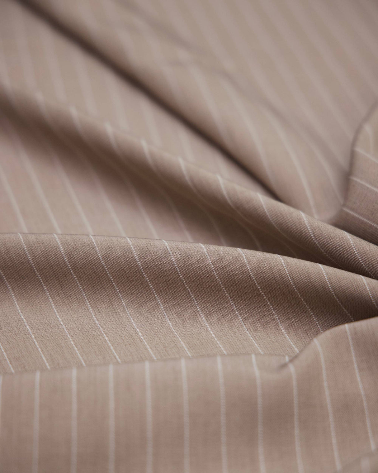 Stretch Pinstripe Suiting Tan