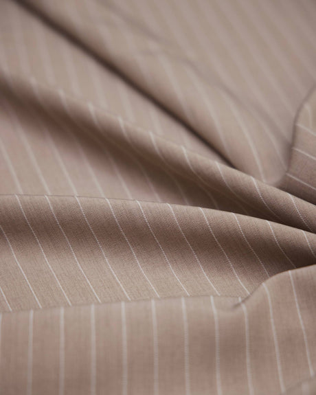 Stretch Pinstripe Suiting Tan