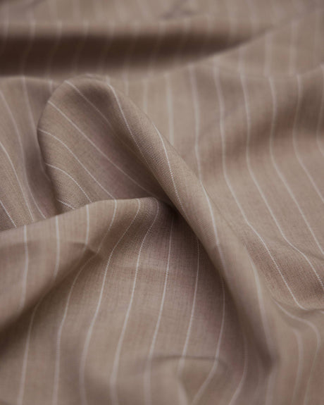 Stretch Pinstripe Suiting Tan