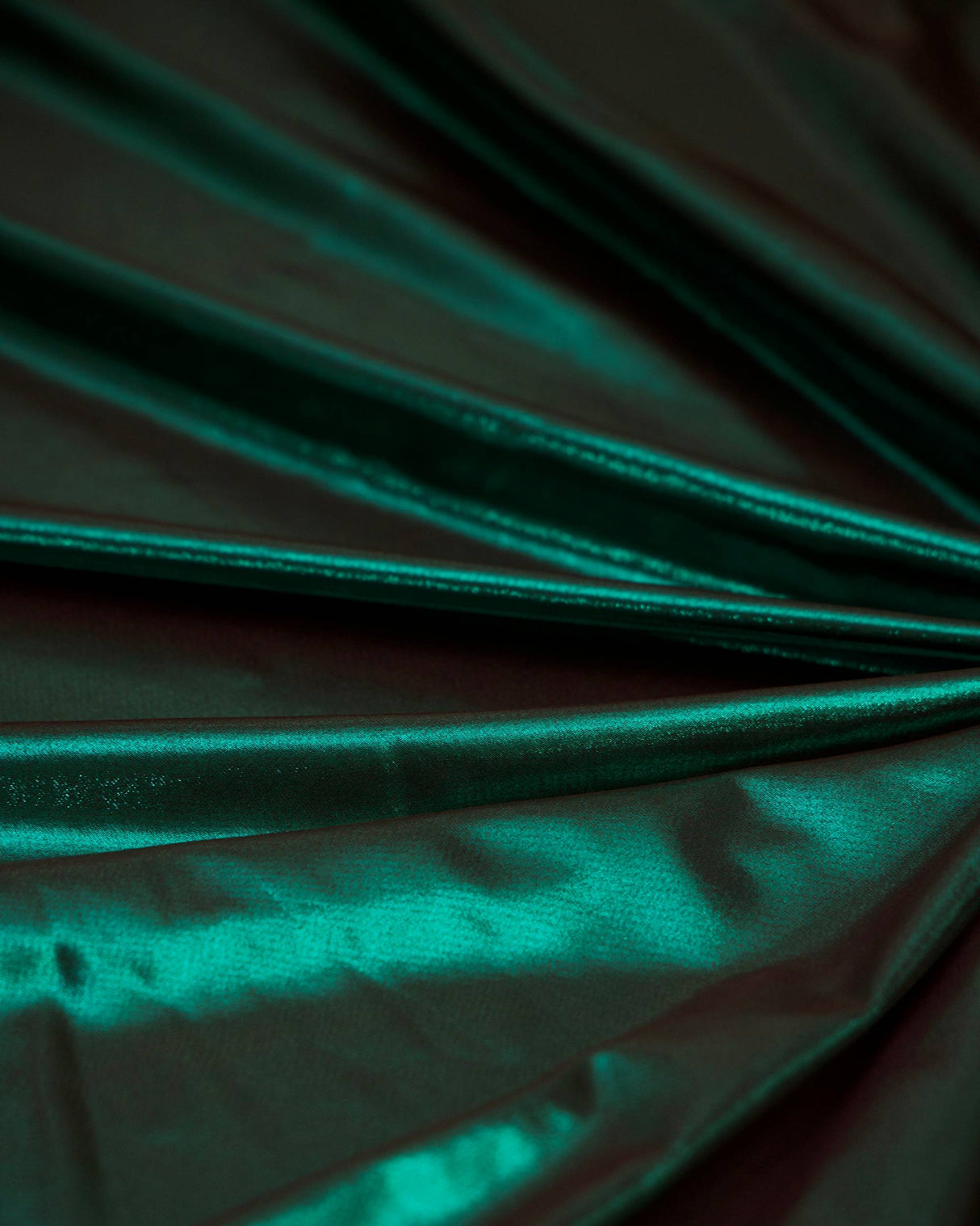 Shiny Foiled Spandex Emerald Green