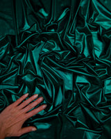 Shiny Foiled Spandex Emerald Green