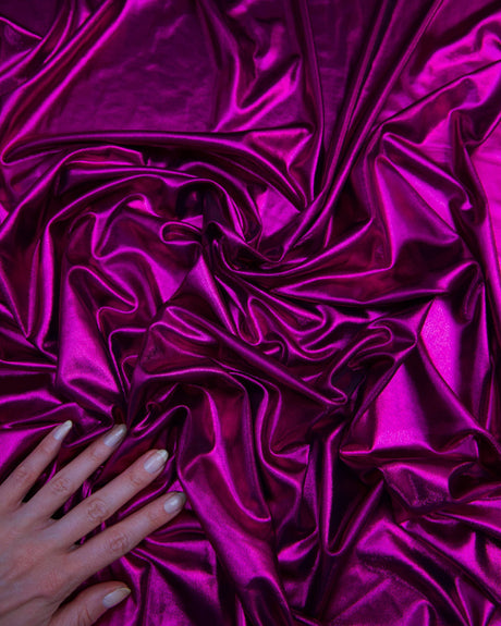 Shiny Foiled Spandex Magenta