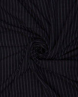 Black Pinstripe Linen Blend