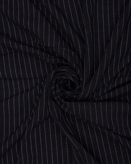 Black Pinstripe Linen Blend