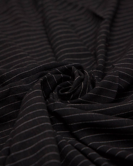 Black Pinstripe Linen Blend