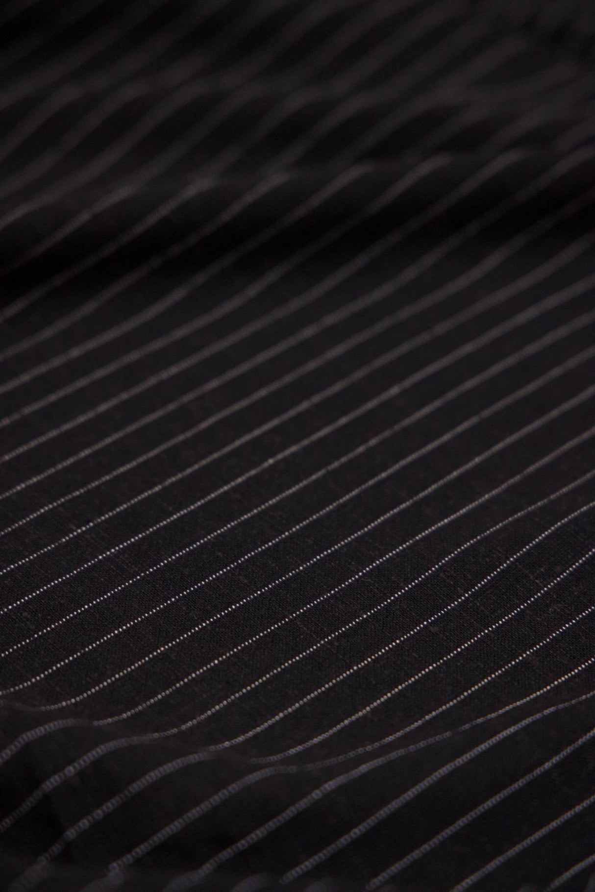 Black Pinstripe Linen Blend