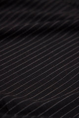 Black Pinstripe Linen Blend