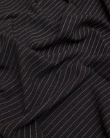 Chocolate Brown Pinstripe Linen Blend