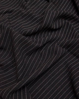 Chocolate Brown Pinstripe Linen Blend