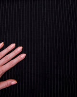 Black Pinstripe Linen Blend