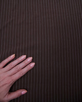 Chocolate Brown Pinstripe Linen Blend