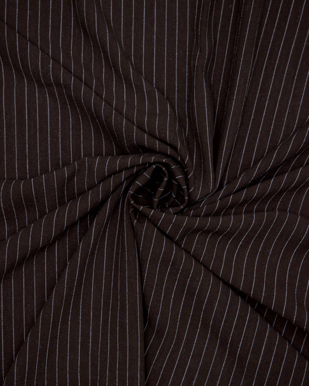 Chocolate Brown Pinstripe Linen Blend