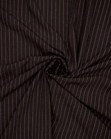 Chocolate Brown Pinstripe Linen Blend