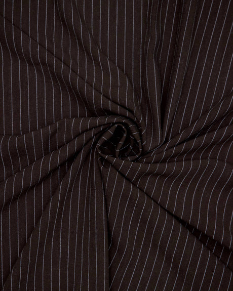 Chocolate Brown Pinstripe Linen Blend