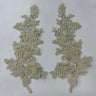 Beaded Corded Floral Lace Applique 100% Polyester Net Mesh