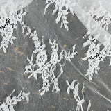 Embroidered Lace Fabric with Eyelash Scallop