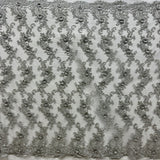 1 Yard Beaded 3D Floral Lace Fabric Embroidered on Polyester Net Mesh 52 inch Width