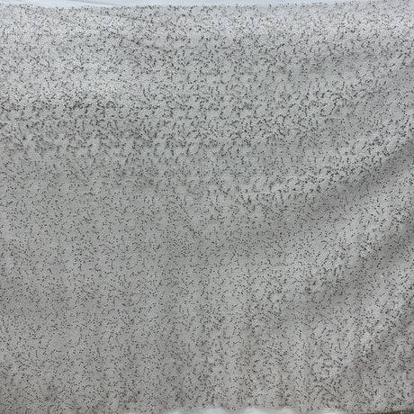 Beaded Lace Fabric on Polyester Net Mesh