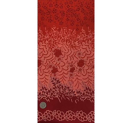 Cotton Voile 0H017 Double Border Cotton Fabric - Double Border, Fuchsia Orange, 44/45" Width (1 Yard)