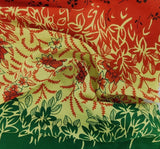 Cotton Voile 0H017 100 Percent Cotton Fabric - Double Border Green/Orange, 44/45" Width