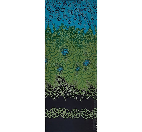 Cotton Voile 0H017 Cotton Voile Fabric - Navy/Turquoise Double Border, 44/45" Width (1 Yard)